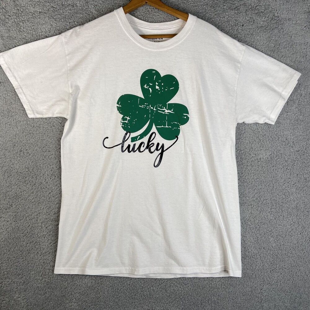 "Lucky" Irish Shamrock St. Patrick's Day T-Shirt Adult Large